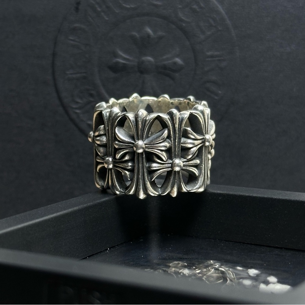 Chrome Hearts Silver Cemetery Cross Ring
